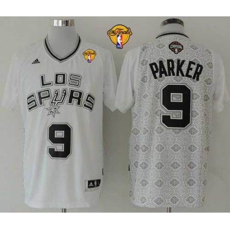 Spurs #9 Tony Parker White New Latin Nights Finals Patch Stitched NBA Jersey