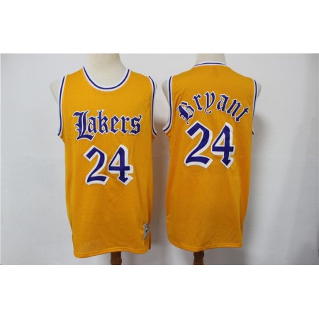 Men's Los Angeles Lakers #24 Kobe Bryant Old English Faded Stitched Jersey