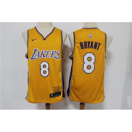 Men's Los Angeles Lakers #8 Kobe Bryant Yellow Stitched NBA Jersey