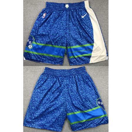 Men's Milwaukee Bucks Blue City Edition Shorts (Run Small)