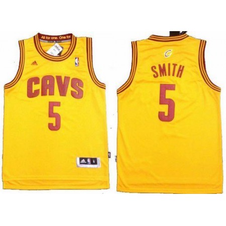 Revolution 30 Cavaliers #5 J.R. Smith Yellow Stitched NBA Jersey