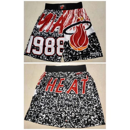 Men's Miami Heat Black Mitchell&Ness Shorts (Run Small)