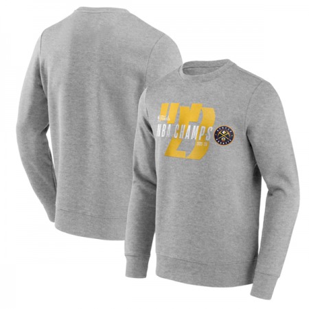 Men's Denver Nuggets Grey 2023 Champions Backboard Graphic Crew Sweatshirt