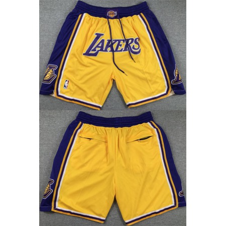 Men's Los Angeles Lakers Yellow/Purple Shorts (Run Small)