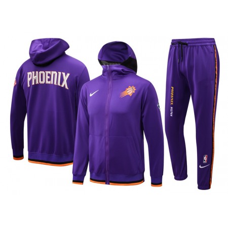 Men's Phoenix Suns 75th Anniversary Purple Performance Showtime Full-Zip Hoodie Jacket And Pants Suit