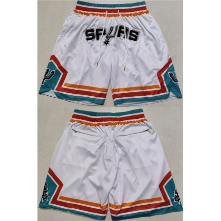 Men's San Antonio Spurs White Shorts (Run Small)