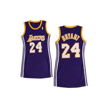 Lakers #24 Kobe Bryant Purple Women's Dress Stitched NBA Jersey