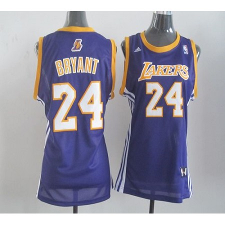 Lakers #24 Kobe Bryant Purple Women's Road Stitched NBA Jersey