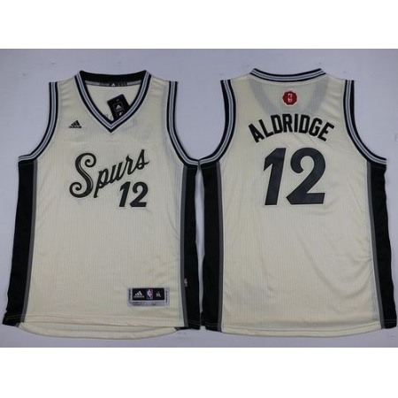 Spurs #12 LaMarcus Aldridge Cream 2015-2016 Christmas Day Youth Stitched NBA Jersey