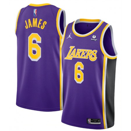 Toddlers Los Angeles Lakers #6 LeBron James Purple 75th Anniversary City Edition Stitched Basketball Jersey