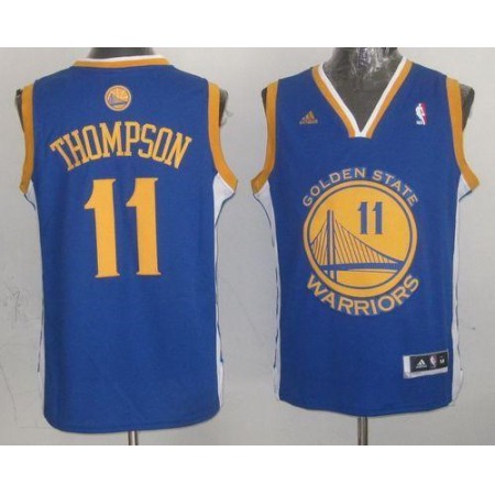 Warriors #11 Klay Thompson Blue Revolution 30 Stitched Youth NBA Jersey
