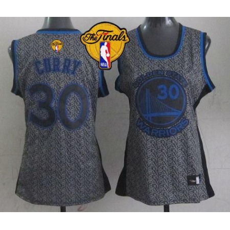 Warriors #30 Stephen Curry Grey The Finals Patch Women's Static Fashion Stitched NBA Jersey