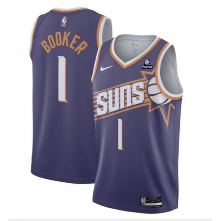 Women's Phoenix Suns #1 Devin Booker Purple 2023 Icon Edition Stitched Basketball Jersey(Run Small)