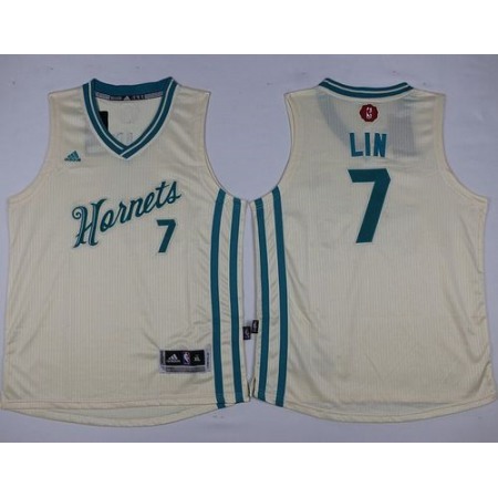 Hornets #7 Jeremy Lin Cream 2015-2016 Christmas Day Stitched Youth NBA Jersey