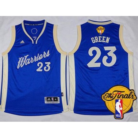 Warriors #23 Draymond Green Blue 2015-2016 Christmas Day The Finals Patch Stitched Youth NBA Jersey