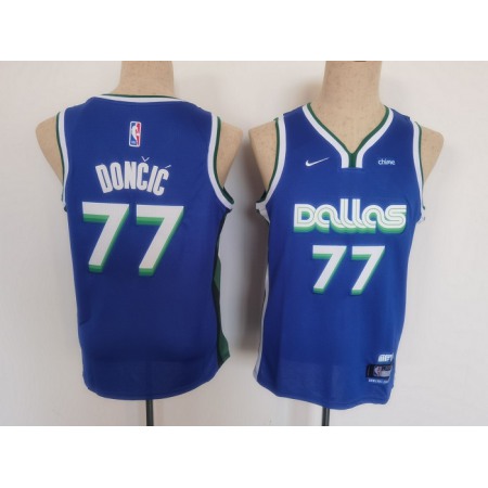 Youth Dallas Mavericks #77 Luka Doncic Blue Stitched Basketball Jersey