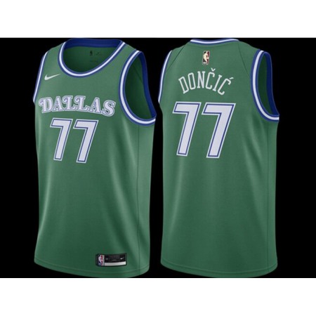 Youth Dallas Mavericks #77 Luka Doncic Green City Edition Stitched Jersey