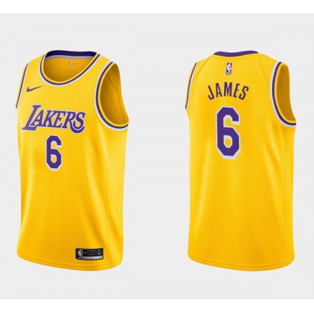 Youth Los Angeles Lakers #6 LeBron James Yellow Stitched Basketball Jersey
