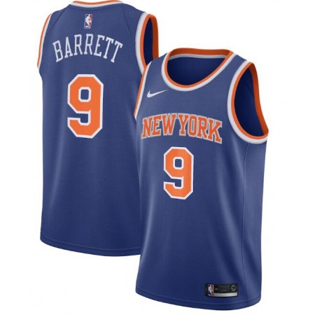 Youth New Yok Knicks #9 R.J. Barrett Blue Icon Edition Stitched Swingman Jersey