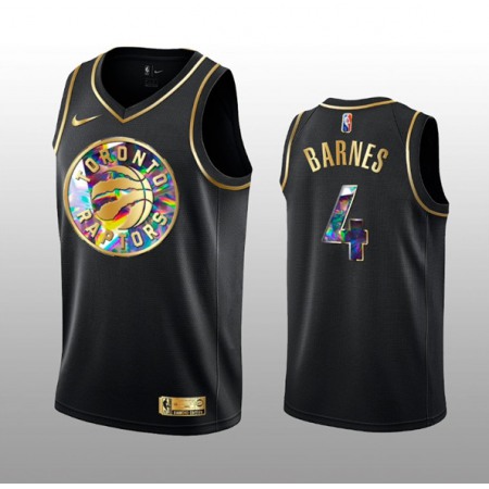 Youth Toronto Raptors #4 Scottie Barnes 2021/22 Black Golden Edition 75th Anniversary Diamond Logo Stitched Basketball Jersey