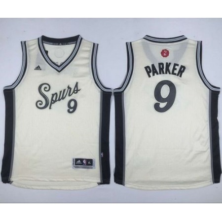 Spurs #9 Tony Parker Cream 2015-2016 Christmas Day Youth Stitched NBA Jersey