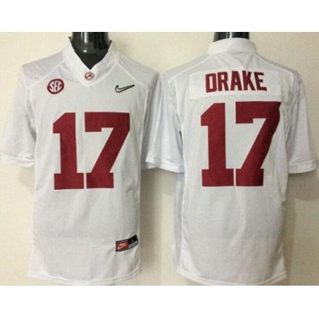 Crimson Tide #17 Kenyan Drake White Limited Stitched NCAA Jersey