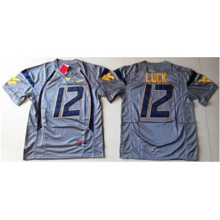 Men's West Virginia Mountaineers Customized Navy Blue Stitched Jersey