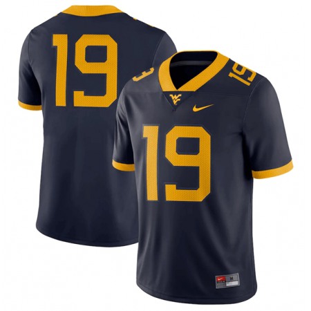 Men's West Virginia Mountaineers Customized Navy Stitched Jersey