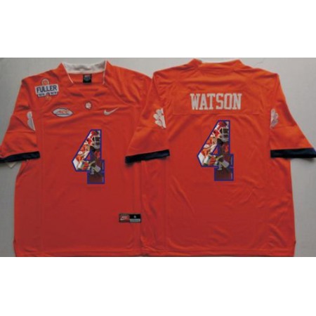 Tigers #4 Deshaun Watson Orange Player Fashion Stitched NCAA Jersey