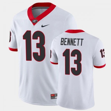 Men's Georgia Bulldogs #13 Stetson Bennett White Stitched Jersey