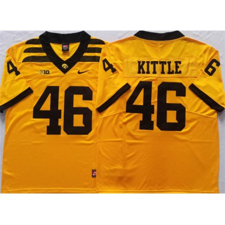 Men's Iowa Hawkeyes #46 Kittle Black Yellow Jersey