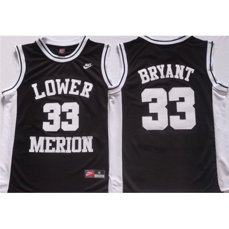 Men's Lower Merion #33 Kobe Bryant Black Stitched Jersey