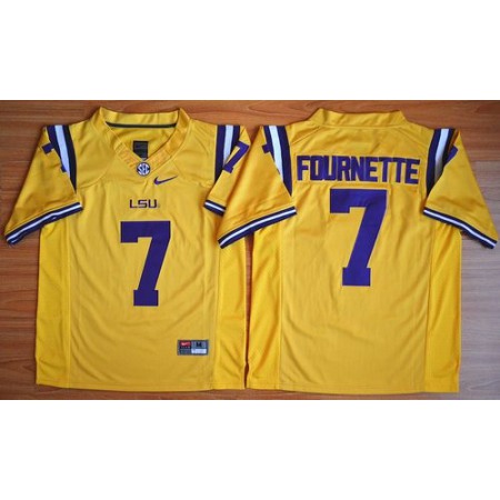 LSU Tigers #7 Leonard Fournette Gold Limited Stitched NCAA Jersey