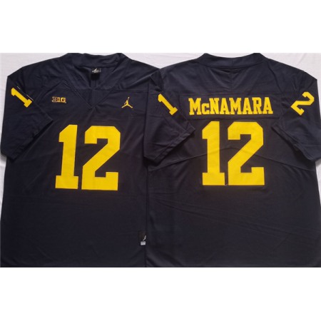 Men's Michigan Wolverines #12 McNAMARA Blue Stitched Jersey