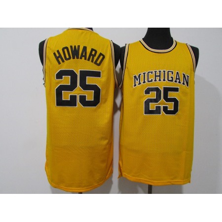 Men's Michigan Wolverines #25 Jace Howard Yellow College Stitched Football Jersey