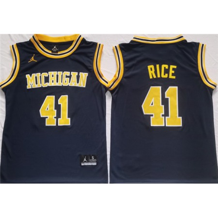 Men's Michigan Wolverines #41 Glen Rice Navy Stitched Jersey