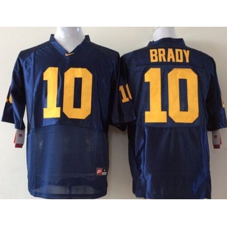 Wolverines #10 Tom Brady Blue Stitched Youth NCAA Jersey