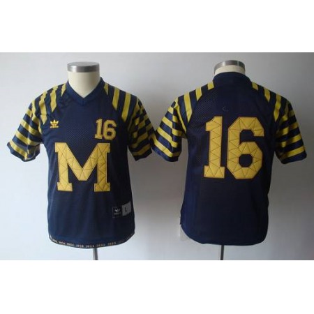 Wolverines #16 Denard Robinson Blue Under The Lights Stitched Youth NCAA Jersey