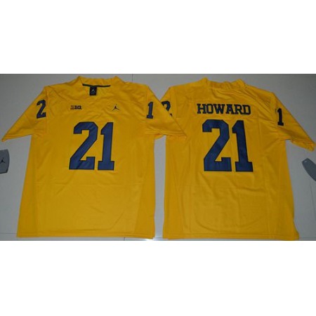 Wolverines #21 Desmond Howard Gold Jordan Brand Limited Stitched NCAA Jersey