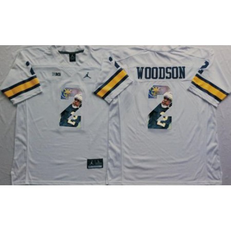 Wolverines #2 Charles Woodson White Player Fashion Stitched NCAA Jersey