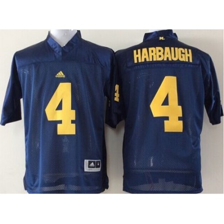 Wolverines #4 Jim Harbaugh Blue Stitched Youth NCAA Jersey