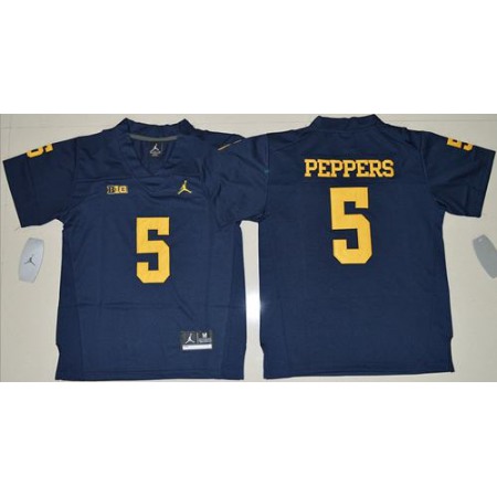 Wolverines #5 Jabrill Peppers Navy Blue Jordan Brand Stitched Youth NCAA Jersey
