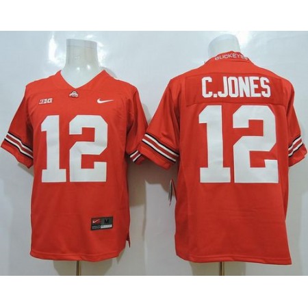 Buckeyes #12 Cardale Jones Red Limited Stitched NCAA Jersey
