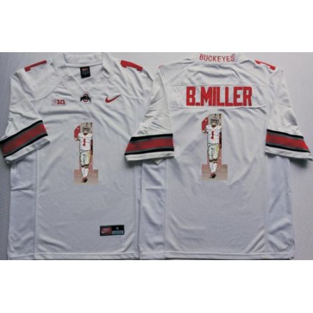 Buckeyes #1 Braxton Miller White Player Fashion Stitched NCAA Jersey