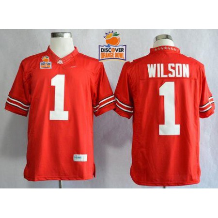 Buckeyes #1 Dontre Wilson Red Limited 2014 Discover Orange Bowl Patch Stitched NCAA Jersey