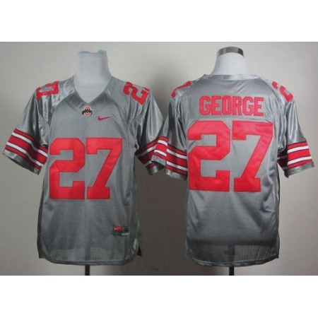 Buckeyes #27 Eddie George Grey Stitched NCAA Jersey