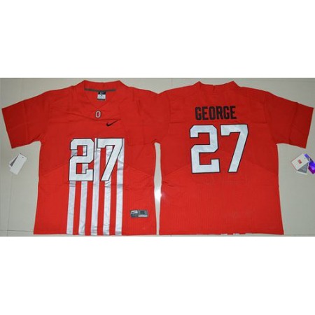 Buckeyes #27 Eddie George Red Alternate Elite Stitched NCAA Jersey