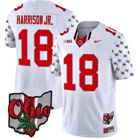 Men's Ohio State Buckeyes #18 Marvin Harrison JR.White 2023 F.U.S.E. Limited Stitched Jersey
