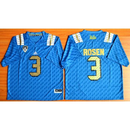 Bruins #3 Josh Rosen Blue PAC-12 Patch Stitched NCAA Jersey