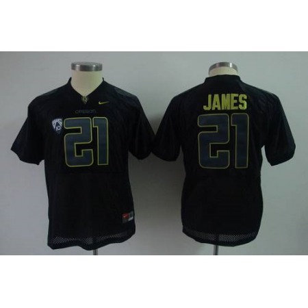 Ducks #21 LaMichael James Black Stitched Youth NCAA Jersey